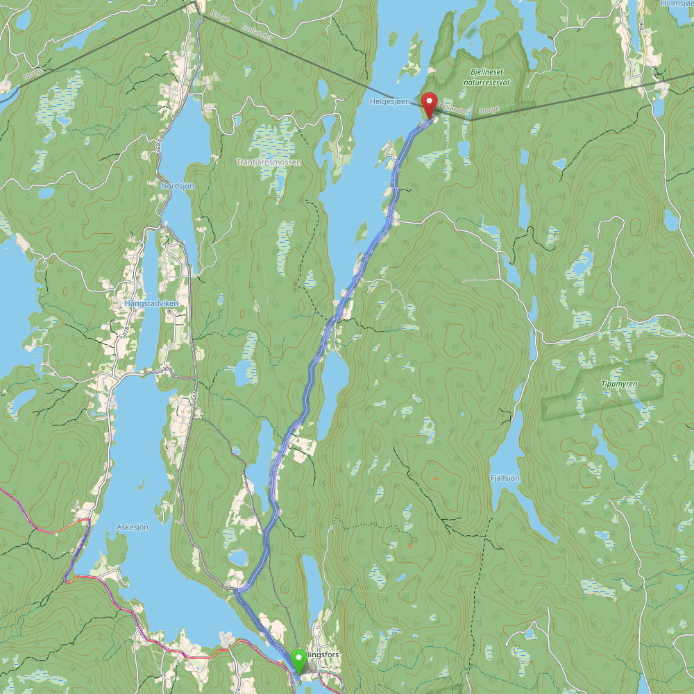 Directions from Skillingsfors, through Västra Boda to Påtfeldts Minnesgård 1 at the lake Helgesjön